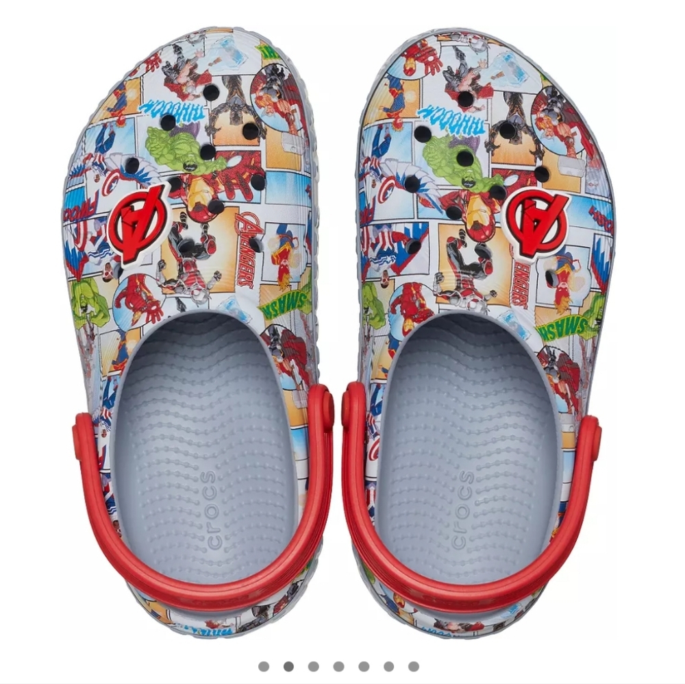 CROCS Marvel Comics Clogs with Red Highlights